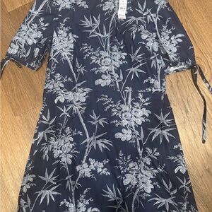 LOFT Navy and White Floral Mini Dress